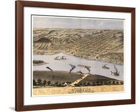 Hannibal, Missouri - Panoramic Map-Lantern Press-Framed Art Print