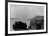 Hannibal, Missouri - View of Mississippi River and Docked Riverboat-Lantern Press-Framed Art Print
