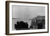 Hannibal, Missouri - View of Mississippi River and Docked Riverboat-Lantern Press-Framed Art Print