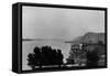 Hannibal, Missouri - View of Mississippi River and Docked Riverboat-Lantern Press-Framed Stretched Canvas