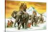 Hannibal's Army on Elephants-English School-Stretched Canvas