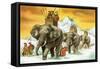 Hannibal's Army on Elephants-English School-Framed Stretched Canvas