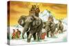 Hannibal's Army on Elephants-English School-Stretched Canvas