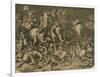 Hannibal's Elephants Attacking Roman Legions-null-Framed Premium Giclee Print