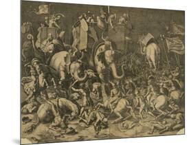 Hannibal's Elephants Attacking Roman Legions-null-Mounted Premium Giclee Print