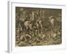 Hannibal's Elephants Attacking Roman Legions-null-Framed Giclee Print