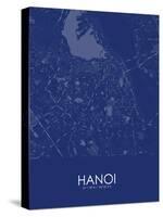 Hanoi, Viet Nam Blue Map-null-Stretched Canvas