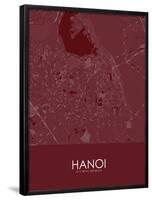 Hanoi, Viet Nam Red Map-null-Framed Poster