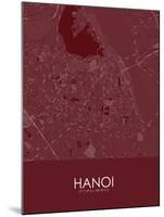 Hanoi, Viet Nam Red Map-null-Mounted Poster