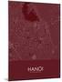 Hanoi, Viet Nam Red Map-null-Mounted Poster