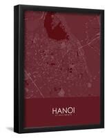 Hanoi, Viet Nam Red Map-null-Framed Poster