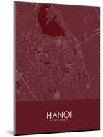 Hanoi, Viet Nam Red Map-null-Mounted Poster