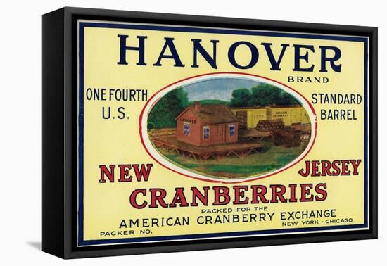 Hanover Brand Cranberry Label-Lantern Press-Framed Stretched Canvas
