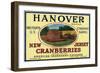 Hanover Brand Cranberry Label-Lantern Press-Framed Art Print