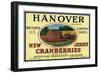 Hanover Brand Cranberry Label-Lantern Press-Framed Art Print