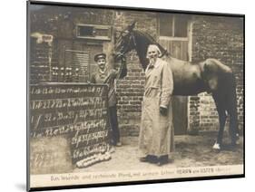 Hans' a Horse of Singular Mathmatical Skill with His Handler and His Tutor Wilhelm Von Osten-null-Mounted Photographic Print