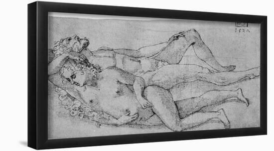 Hans Baldung Grien (Dormant bare lovers) Art Poster Print-null-Framed Poster