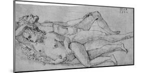 Hans Baldung Grien (Dormant bare lovers) Art Poster Print-null-Mounted Poster