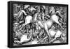 Hans Baldung Grien (Stallions while fighting in the midst of a group of wild horses in the forest)-null-Framed Poster