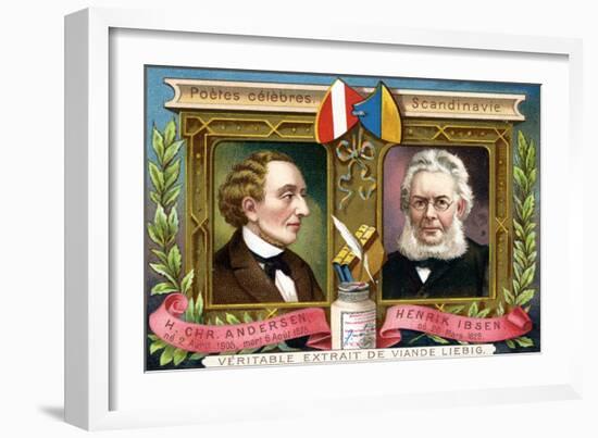 Hans Christian Anderson and Henrik Ibsen, C1900-null-Framed Giclee Print