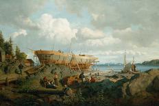 The quay in AsgArdstrand-Hans Gude-Giclee Print