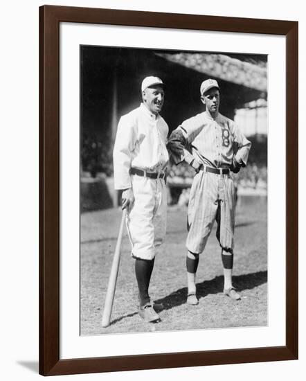 Hans Lobert, NY Giants, Joe Schultz Brooklyn Dodgers, Baseball Photo - New York, NY-Lantern Press-Framed Art Print