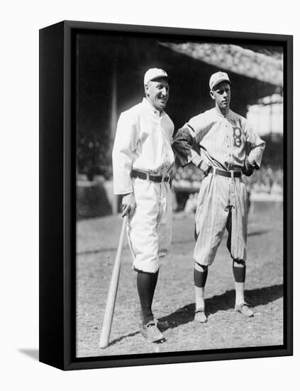 Hans Lobert, NY Giants, Joe Schultz Brooklyn Dodgers, Baseball Photo - New York, NY-Lantern Press-Framed Stretched Canvas
