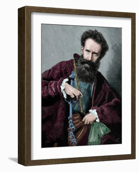 Hans Makart (1840 1884). Austrian Academic History Painter, Designer, and Decorator, Coloured-null-Framed Giclee Print