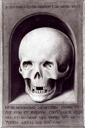 Skull, Right Hand Panel Reverse from the Triptych of Earthly Vanity and Divine Salvation, c.1485