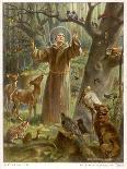 Saint Francis of Assisi, Preaching to the Animals-Hans Stubenrauch-Framed Stretched Canvas