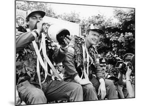 Hans Thorszelius Drinking Champagne and Bjorn Waldegaard, Winners of the Acropolis Rally, 1979-null-Mounted Photographic Print