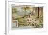 Hansel and Gretel: Birds Eating the Trail of Breadcrumbs Left by Hansel to Find the Way Home-null-Framed Giclee Print