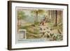 Hansel and Gretel: Birds Eating the Trail of Breadcrumbs Left by Hansel to Find the Way Home-null-Framed Giclee Print