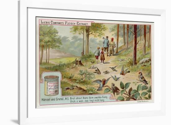 Hansel and Gretel: Birds Eating the Trail of Breadcrumbs Left by Hansel to Find the Way Home-null-Framed Giclee Print