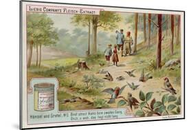 Hansel and Gretel: Birds Eating the Trail of Breadcrumbs Left by Hansel to Find the Way Home-null-Mounted Giclee Print