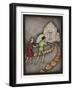 Hansel and Gretel Follow the Path up to the Witches House-Jennie Harbour-Framed Art Print