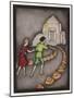 Hansel and Gretel Follow the Path up to the Witches House-Jennie Harbour-Mounted Art Print