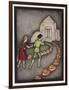 Hansel and Gretel Follow the Path up to the Witches House-Jennie Harbour-Framed Art Print