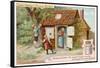 Hansel and Gretel: Hansel and Gretel Find the Gingerbread House-null-Framed Stretched Canvas