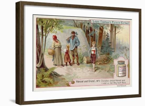 Hansel and Gretel: Hansel Leaving a Trail of Pebbles to Find the Way Home-null-Framed Giclee Print