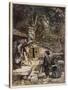 Hansel and Gretel, Meet Witch-Arthur Rackham-Stretched Canvas