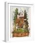 Hansel and Gretel Outside the Gingerbread House-Ludwig Richter-Framed Giclee Print