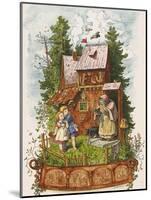 Hansel and Gretel Outside the Gingerbread House-Ludwig Richter-Mounted Giclee Print