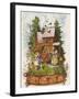 Hansel and Gretel Outside the Gingerbread House-Ludwig Richter-Framed Giclee Print