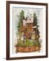 Hansel and Gretel Outside the Gingerbread House-Ludwig Richter-Framed Giclee Print