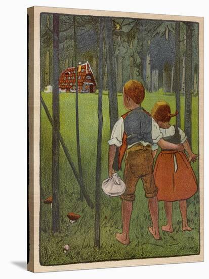 Hansel and Gretel See a Pretty Cottage in the Distance and Think They Might Shelter There-Willy Planck-Stretched Canvas