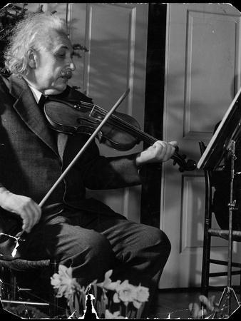 Physicist Dr. Albert Einstein Practicing His Beloved Violin