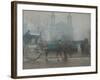 Hansom Cab at All Saints, 1910 (Oil on Canvas)-Adolphe Valette-Framed Giclee Print