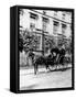 Hansom Cab (B/W Photo)-English Photographer-Framed Stretched Canvas