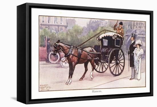 Hansom Cab-Ernest Ibbetson-Framed Stretched Canvas